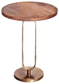 Okrúhly príručný stolík ELEGANCE 60 cm, mango, mosadz