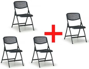 Skladacia stolička CLICK 3+1 ZADARMO, čierna