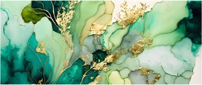 Obraz - Zelená abstrakcia (120x50 cm)