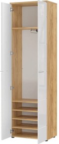 Biela prírodná šatníková skriňa v dekore duba 60x198 cm Aledo - Germania