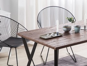 Jedálenský stôl 140 x 80 cm tmavé drevo/čierna BRAVO Beliani