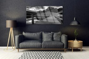 Obraz plexi Mólo čiernobiele jazero 120x60 cm