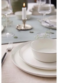 24-dielna jedálenská súprava, biela/strieborná, porcelán