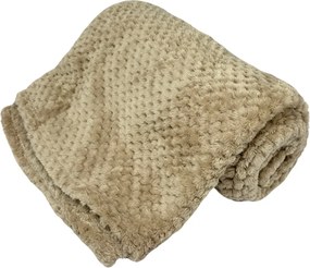 Home Elements Mikroflanelová deka s textúrou, béžová