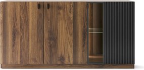 Komoda s LED osvětlením Radium 45 180 cm ořech Columbia/černá