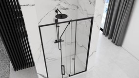 Rea Rapid Swing, 1-krídlové sprchové dvere 120 x 195 cm, 6mm číre sklo, čierny profil, REA-K6413