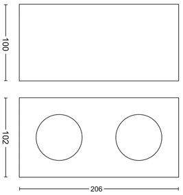 Philips 50492/31/P0-LED Stmievateľné bodové svietidlo MYLIVING BOX 2xLED/4,5W/230V