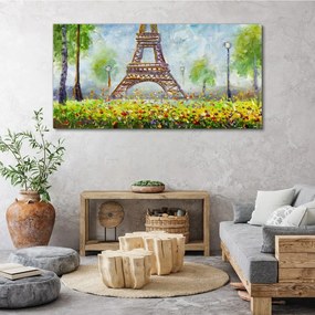 Obraz na plátne Eiffelovej stromy stromy veža