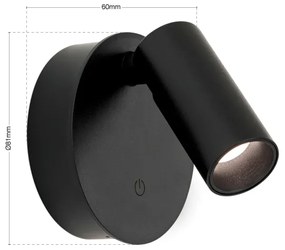 Orion - LED stmievateľné nabíjacie svietidlo LUXY LED/1W/5V 2200 mAh 2700/3000/4000K čierna