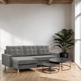 Rohová rozkladacia sedačka BLANK Elegant svetlosivá