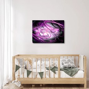Sklenený obraz krásnej fialovej abstrakcie (70x50 cm)