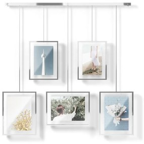 Kovové rámčeky na stenu v striebornej farbe v súprave 5 ks 70x80 cm Exhibit – Umbra
