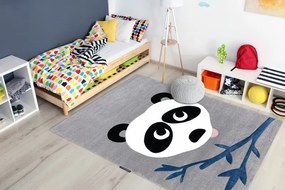 styldomova Detský sivý koberec PETIT panda