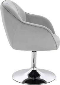 LuxuryForm DESIGN Stolička AVOLA VELUR na striebornom tanieri - svetlo šedá