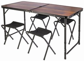 Skladacia kempingová súprava - stôl + 4 stoličky