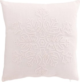 Biely vianočný vankúš so snehovou vločkou Snowflake – 45*45*15 cm