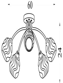 Searchlight 11525-5SN - Prisadený luster ASTRAL 5xG9/33W/230V matný chróm
