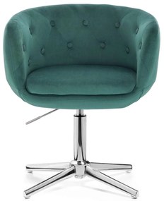 LuxuryForm DESIGN Kreslo MONTANA VELUR na striebornom kríži - zelené