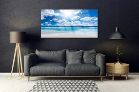Obraz na akrylátovom skle More pláž mraky príroda 120x60 cm
