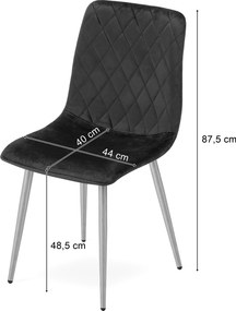 Set 4 kresiel TURIN - tmavozelený zamat