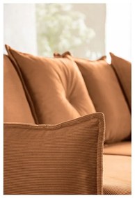 Menčestrová rozkladacia rohová pohovka v tehlovej farbe (variabilná) Lazy Lukka – Miuform