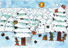 MARIONETINO – Zadná scéna k rozprávke Snehulienka (2 motívy)