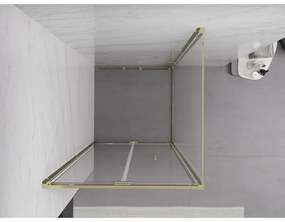 Mexen Exo, skladací sprchový kút 85 x 85 cm, číre sklo, zlatá, 816-085-085-50-00