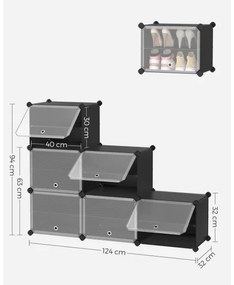 Modulárny regál s priehradkami BOXIFY čierny