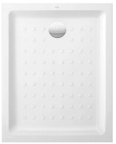 VILLEROY &amp; BOCH O.novo obdĺžniková sprchová vanička z keramiky, na podlahu, s lesklým povrchom a výstupkami, 800 x 1000 x 60 mm, biela alpská, 60618001