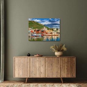 Sklenený obraz - Húsavík (70x50 cm)