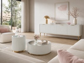 Odkladací stolík Stilig ST708 45 cm zlatý/biely