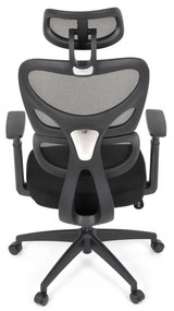 Kancelárska ergonomická stolička GRANT - sieť, látka, čierna
