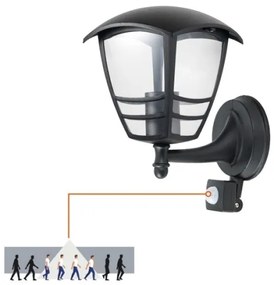 Vonkajšie nástenné svietidlo so senzorom TEVIO 1xE27/60W/230V IP54 čierna