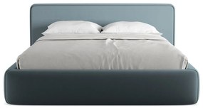 Modrá čalúnená dvojlôžková posteľ s úložným priestorom s roštom 160x200 cm Kiana – Makamii