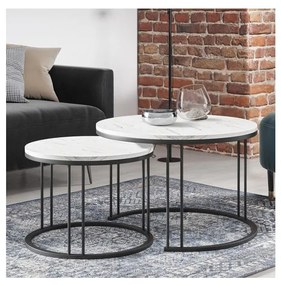 SADA 2x Konferenčný stolík RAGNAR čierna/biela