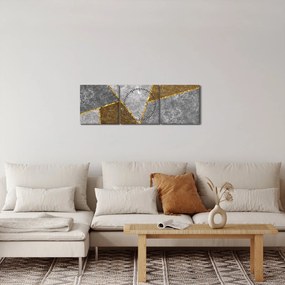 Obraz - Imitácia materiálov (s hodinami) (90x30 cm)