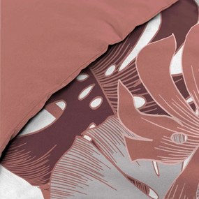 Biele/ružové bavlnené obliečky na dvojlôžko/predĺžené 240x220 cm Astria – douceur d'intérieur