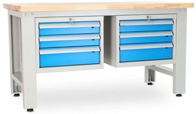 Dielenský stôl Solid OAK-33, 150 cm, 2 závesné boxy, dub
