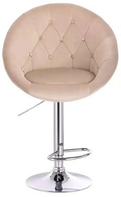LuxuryForm DESIGN Barová stolička VERA VELUR na striebornom tanieri - latte