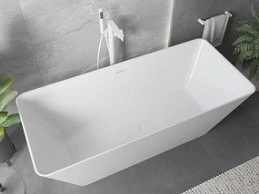 Mexen Velo Slim, voľne stojaca vaňa 170 × 75 cm, biela lesklá, biely prepad, 52811707500-20