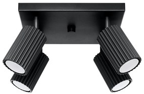 Čierne stropné svietidlo 25x25 cm Gleam – Sollux