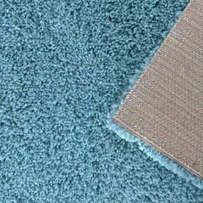 DY Modrý jednofarebný shaggy koberec Santo Rozmer: 80x150 cm