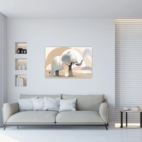 Obraz - Slon v pastelových farbách (90x60 cm)