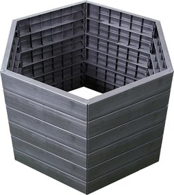 Garantia Ergo Vysoký záhon Wood L, plast, 95 × 110 × 75 cm, antracit