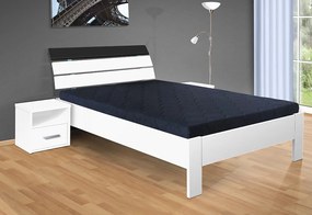 Nabytekmorava Drevená posteľ Darina 200x120 cm farba lamina: biela 113, typ úložného priestoru: úložný priestor - šuplík, typ matraca: matraca 19 cm Orthopedy maxi