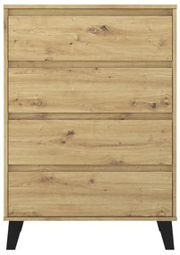 Komoda Brisas 4 (dub artisan + čierna) . Vlastná spoľahlivá doprava až k Vám domov. 1116262