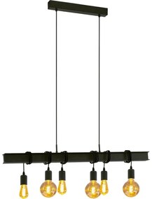 Eglo 43712 - Luster na lanku TOWNSHEND 6xE27/60W/230V čierna