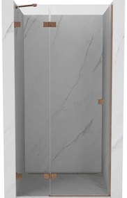 Mexen Lunar, ľavé otočné sprchové dvere 110 cm, 8mm číre sklo, medený matný profil, 834-110-000-65-00-L