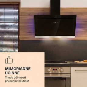 Klarstein Aurora Eco 90, digestor, 90 cm, nástenný, 585 m³/h, A+, dotykové ovládanie, čierny