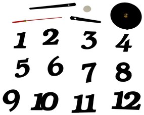 KIK Nástěnné hodiny černé 12 hodin